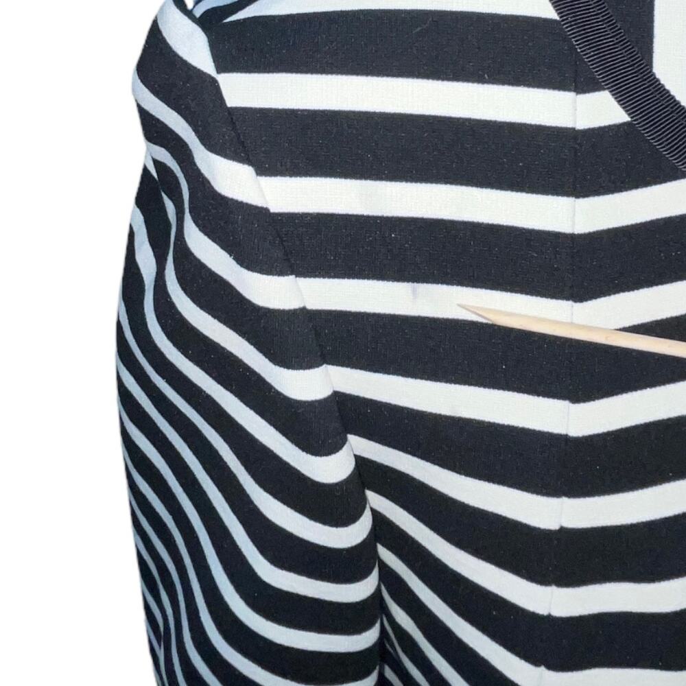 Women's Size 12 Kate Spade Broome Street Black/Cream Stripe Peacoat Jacket - Picture 5 of 12